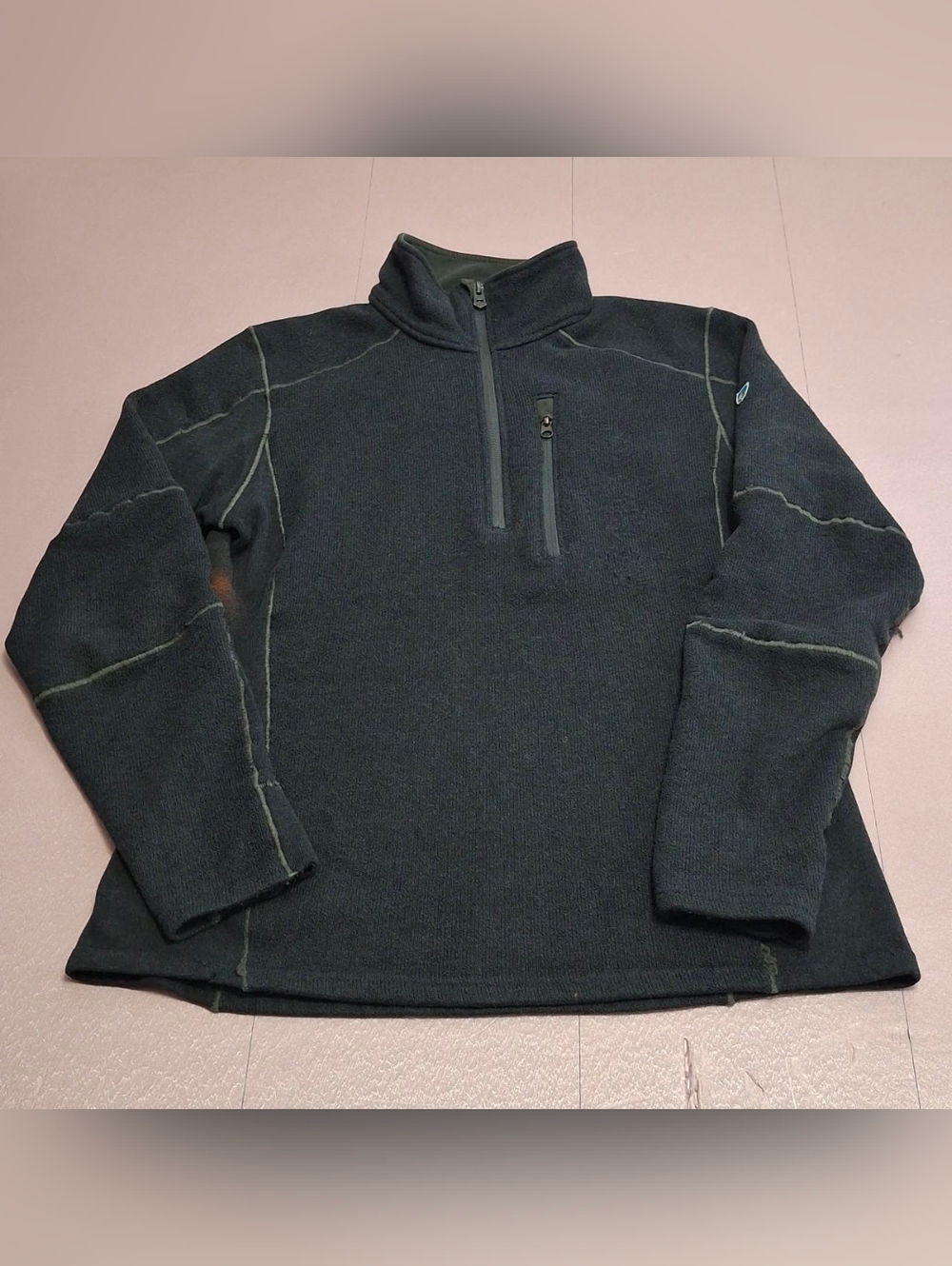 Kuhl Interceptr Sweater Mens M Blue 1/4 Zip Pullover Fleece Outdoor Hiking